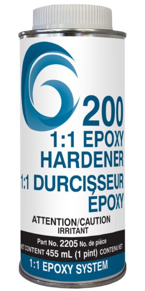 New system epoxy resins & hardeners 200 1:1 Hardener - 455 ml ( 1 pint ) can part number 2205